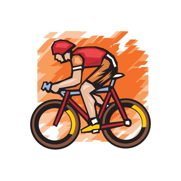 Image of Cool Cyclist Riding Side Profile Sticker