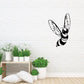 Flying wasp decal, black outline with wings on white background