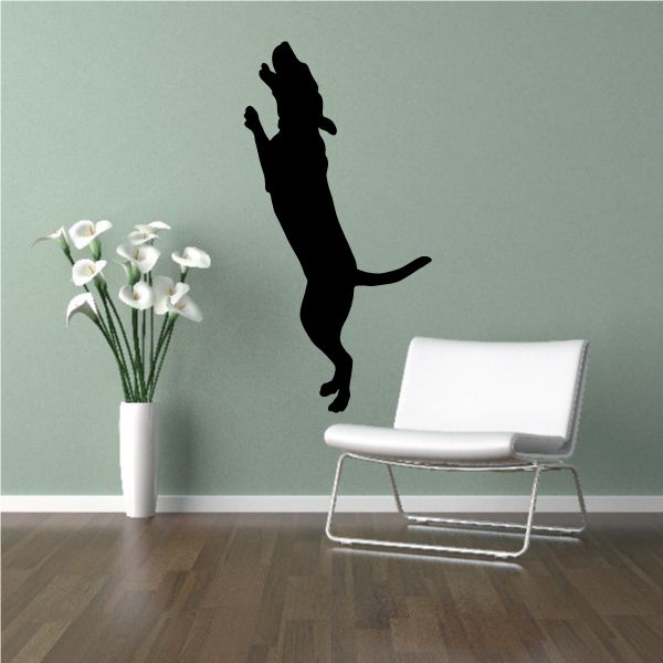 Black dog silhouette wall decal