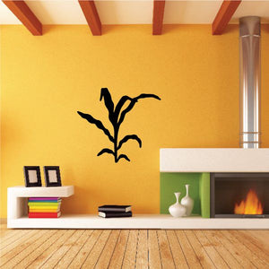 Corn sapling vinyl wall decal, black tree silhouette