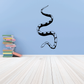 Corn snake slithering wall decal, black and white snake coiled in S-shape