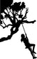 Corner Tree Branch with girl on a swing kit - Vinyl Wall Decals