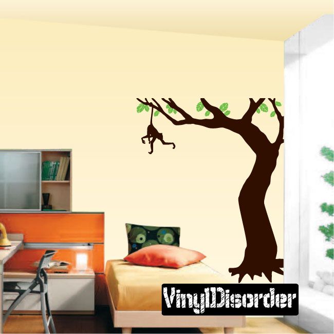 Corner Tree Branch with Monkey kit - Vinyl Wall Decals