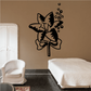 Wedding corsage flower wall decal with butterfly and floral outline