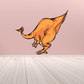 Corthysaurus dinosaur sticker: orange cartoon creature with open mouth and claws