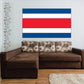 Costa Rica flag sticker with blue, white, and red stripes, rectangular