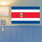 Costa Rica flag sticker with blue-white-red stripes and country emblem in center