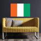 Cote d'Ivoire flag sticker with vertical orange, white, and green stripes