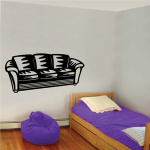 Couch decal with black sofa illustration