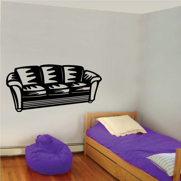 Couch decal with black sofa illustration