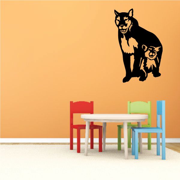 Image of Cougar and Cub Decal