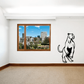 Black cougar standing wall decal with sharp outline and detailed paws