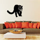 Black cougar silhouette wall decal with detailed face and tail