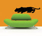Crouching cougar decal, black silhouette