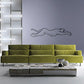 Cougar full spring wall decal, black outline of a lying cougar.