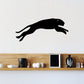 Black leaping cougar decal silhouette with outstretched legs and tail