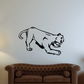 Black cougar scratching wall decal with raised paw and claw detail