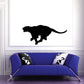 Black sprinting cougar wall decal silhouette