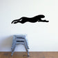 Cougar sprinting silhouette wall decal, black running cat shape