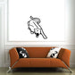 Cougar turning pose decal with black outline of a crouched big cat
