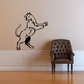 Cougar wall decal of a turning standing cougar in black outline