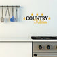 Kitchen wall decal with gold stars and text “COUNTRY Kitchen”