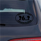 Oval 26.2 marathon decal with 'Courage to Start' and 'Strength to Finish'