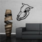 Cow skull wall decal in black vinyl outline