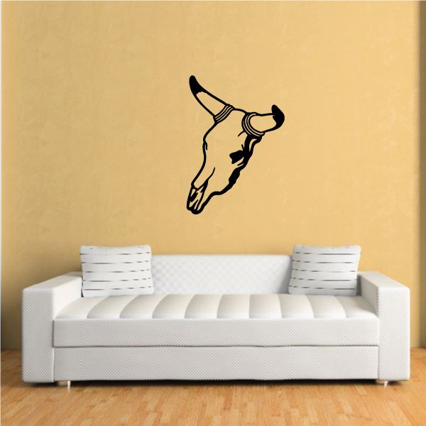 Image of Cow Skull Wall Decal - Vinyl Decal - Car Decal - NS006