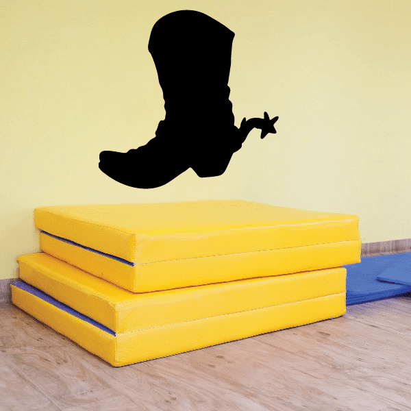 Cowboy boot decals—black silhouette of a single cowboy boot