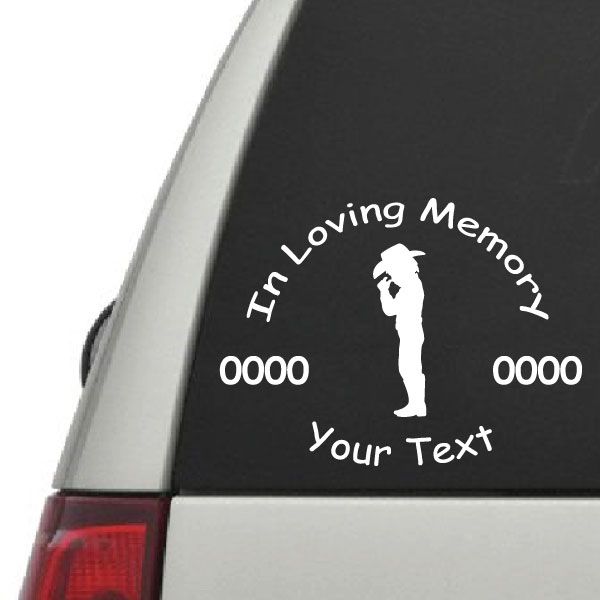 Image of Cowboy Boy Praying Custom In Loving Memory Decal