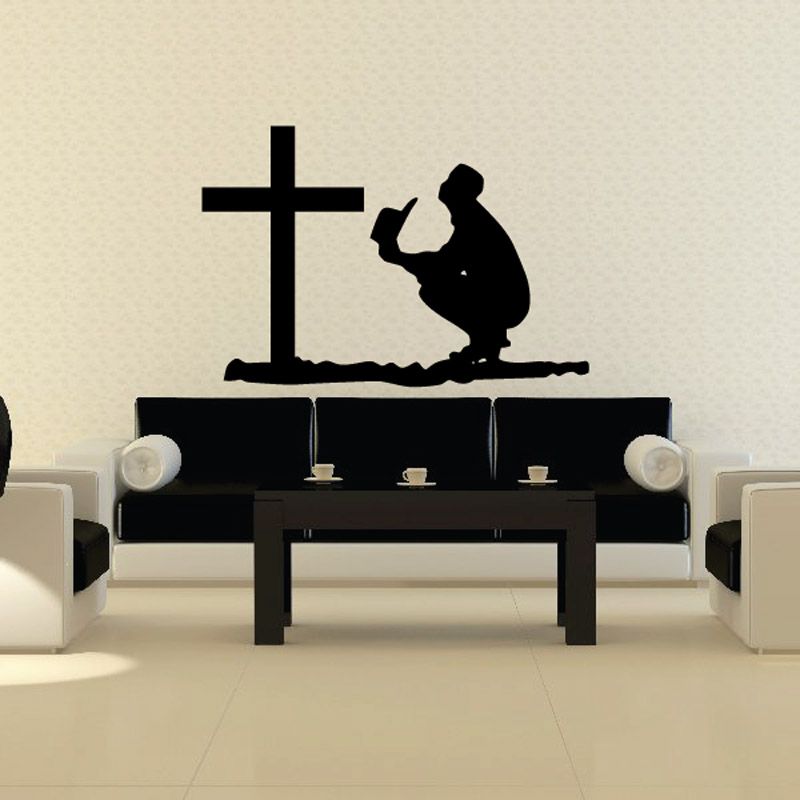 Image of Cowboy Crouching Praying Decal