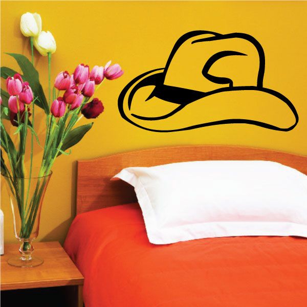 Image of Cowboy Hat Wall Decal - Vinyl Decal - Car Decal - Mv001