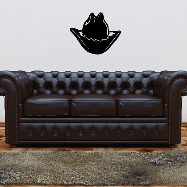 Black cowboy hat wall decal vinyl sticker silhouette