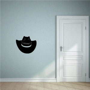 Black cowboy hat wall decal vinyl sticker silhouette
