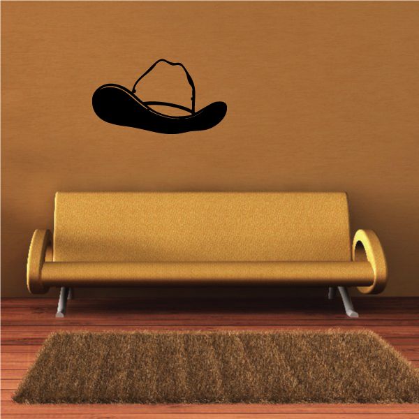 Cowboy hat wall decal in black and tan