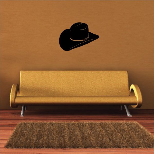 Black cowboy hat vinyl wall decal