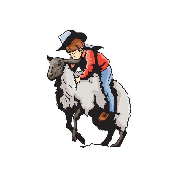 Cowboy kid on black-and-white cow vinyl decal sticker