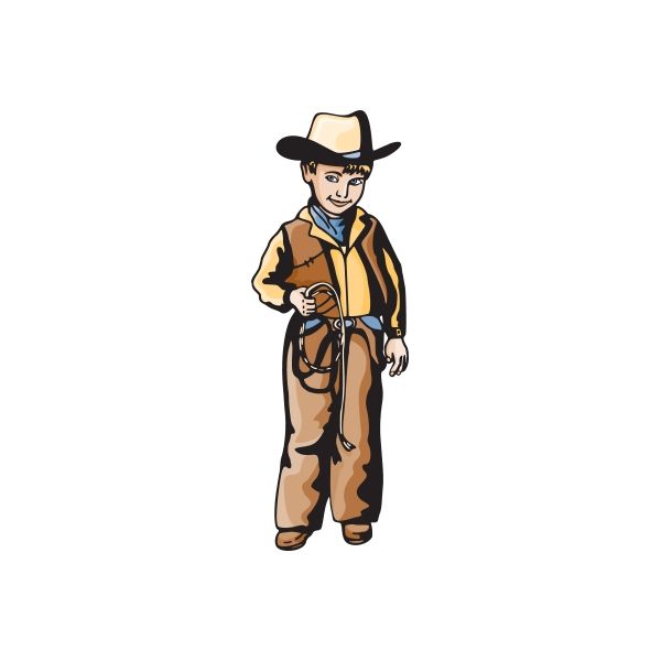 Image of Cowboy Kids Wall Decal - Vinyl Sticker - Car Sticker - Die Cut Sticker - CD003