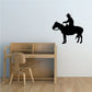 Black cowboy on horse watching vinyl wall decal silhouette