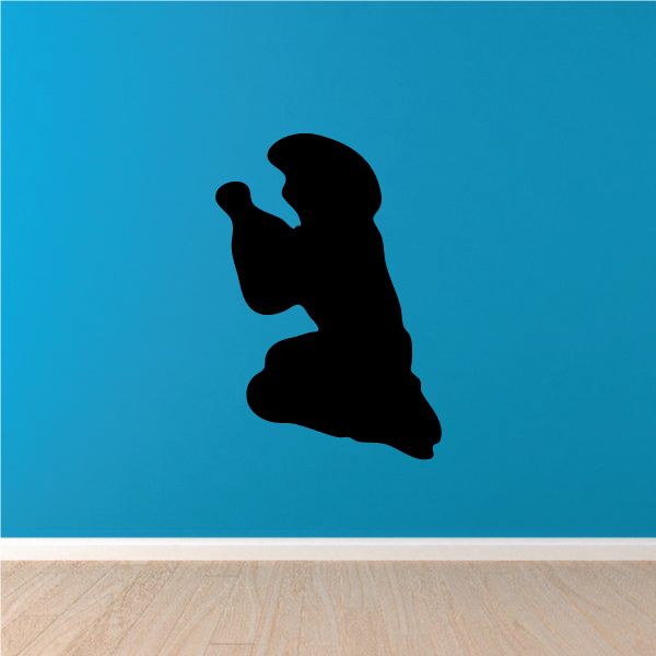 Black cowboy praying silhouette decal
