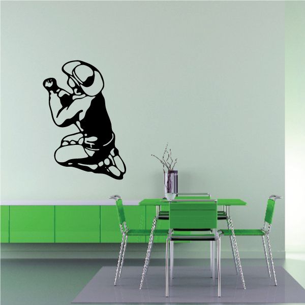 Cowboy praying with closed fists wall decal, black outline