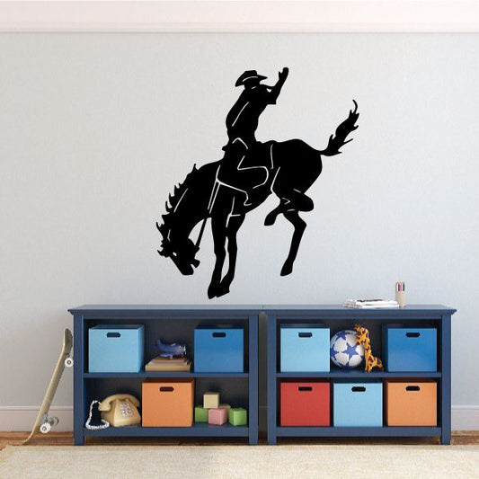 Image of Cowboy Riding Horse Bucking Decal