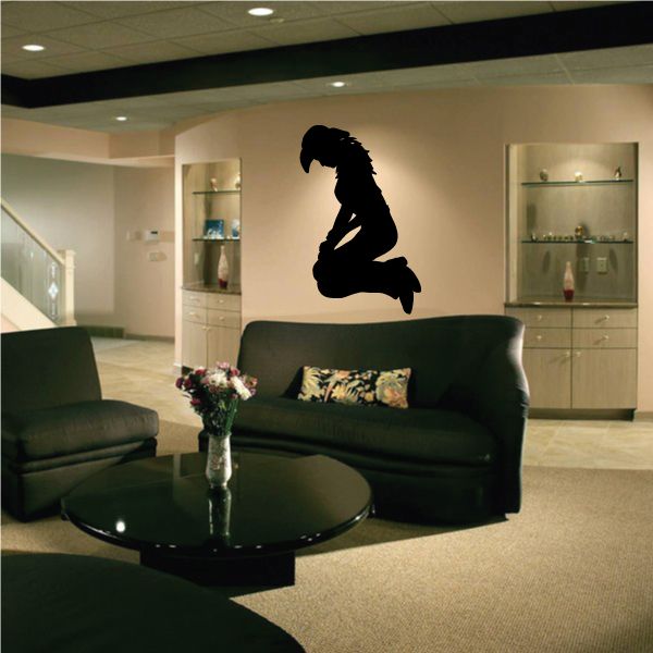 Cowgirl prayer wall decal silhouette of kneeling woman with hands clasped