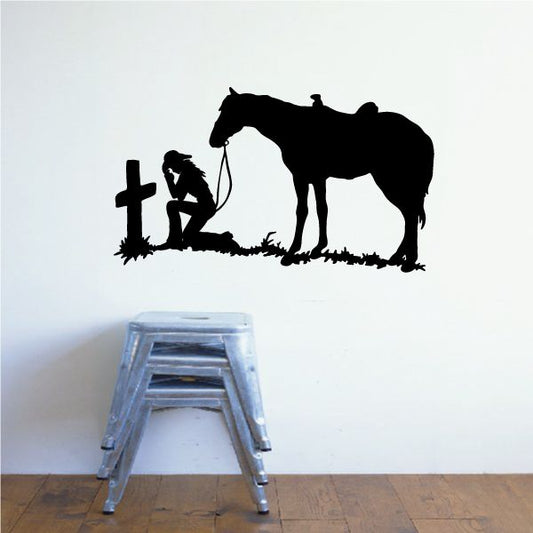 Image of Cowgirl Prayer Wall Decal - Vinyl Decal - Car Decal - NS013