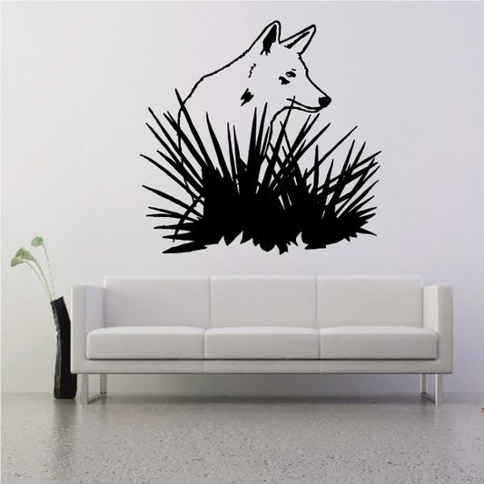 Image of Coyote in Bush Decal