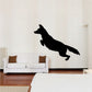 Coyote leaping vinyl decal with black silhouette