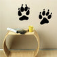 Black coyote paw track decal with two paw prints and toe pads