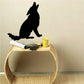 Black coyote howling decal silhouette
