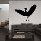 Black crane ascending silhouette wall decal with wings spread